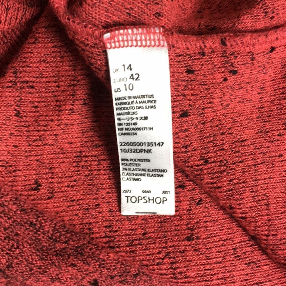 Topshop Dress US 10 EUR 42 Long Sleeve Black Pink - Picture 6 of 6
